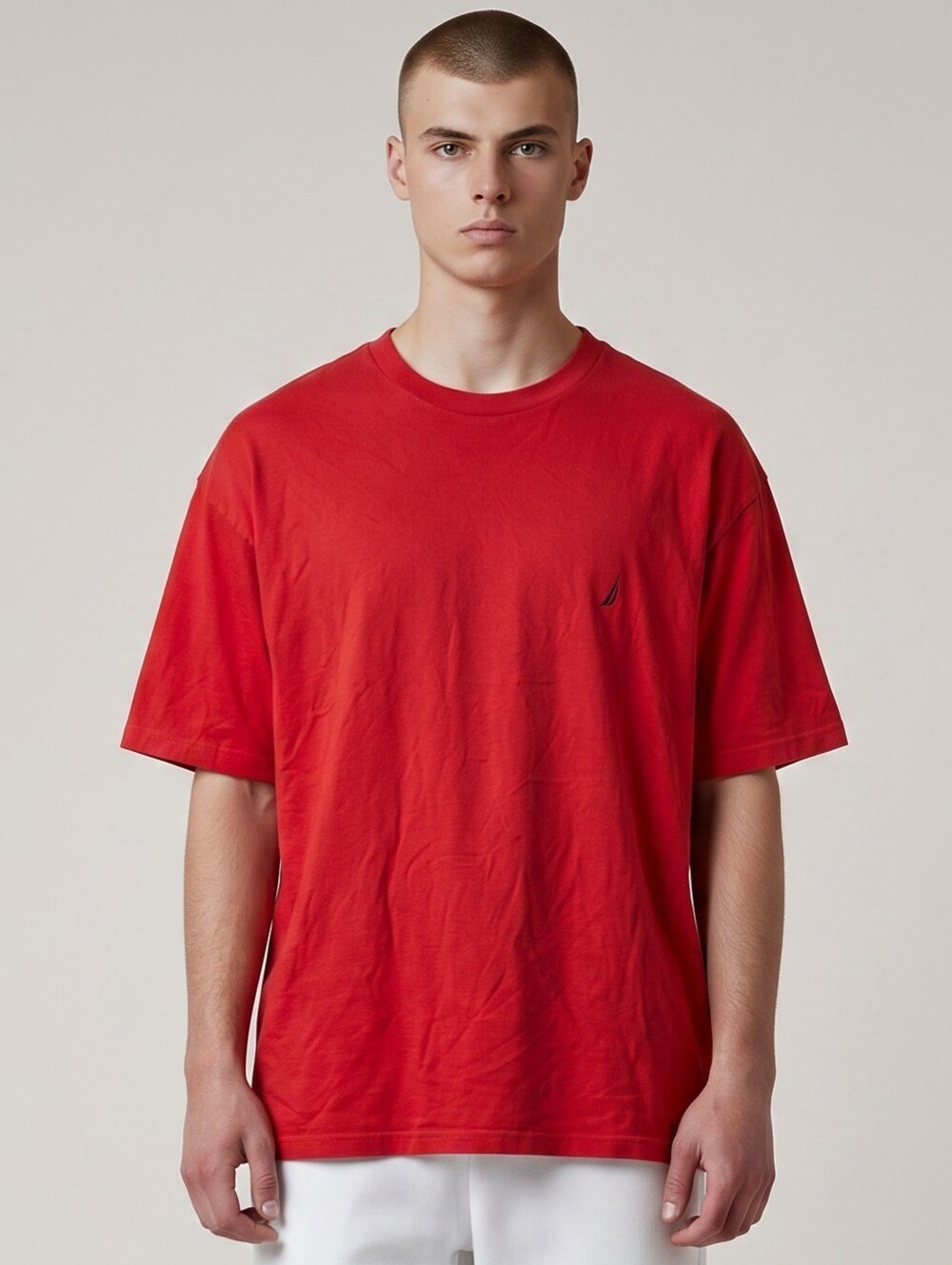 Nautica Men’s Bright Red Short Sleeve Crew Tee